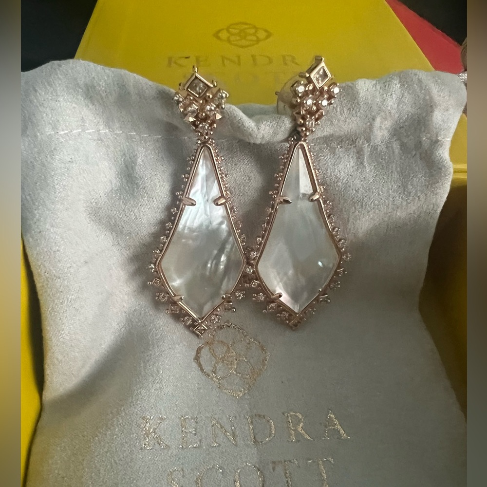 Kendra Scott Martha Rose Goldplated, Cubic Zirconia & Mother Of Pearl Earrings